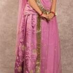 Mauve Pink Aari Sequins Work Poshak | Premium Bamber Satin | Jaipurio Designer Collection